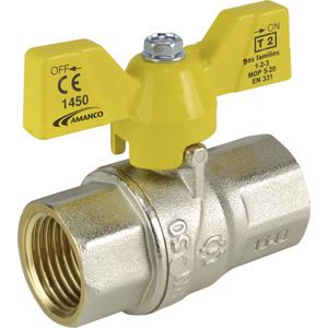 VÁLVULA ESFERA GÁS AMANCO FÊMEA/FÊMEA BORBOLETA 3/4"