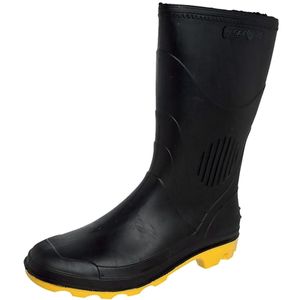 BOTA PVC PRETO/AMARELO CANO MÉDIO SEM FORRO GRENDENE