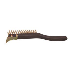 ESCOVA AÇO MANUAL CABO MAX METALÚRGICA 4 FILEIRAS RASPADOR