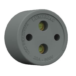 TOMADA LUMIBRAS 2X20A NYLON FIBRA CINZA