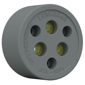 TOMADA LUMIBRAS 3X30A NYLON FIBRA CINZA