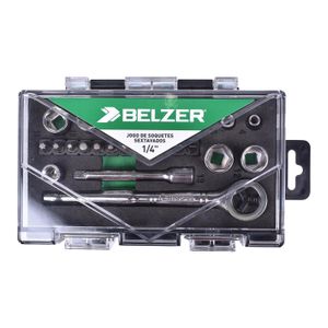 Jogo de Soquetes Sextavados 4-13mm 1/4" com 25 Peças Belzer