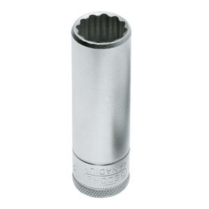 Soquete Estriado Longo em Cromo Vanádio 1/2" Gedore