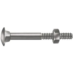 Paraf Frances Porca 1/4"X2.1/2" Pol 100 Peças