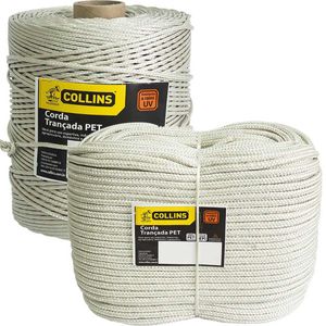 Corda Pet Trançada 165m/ 10mm BRANCA COLLINS