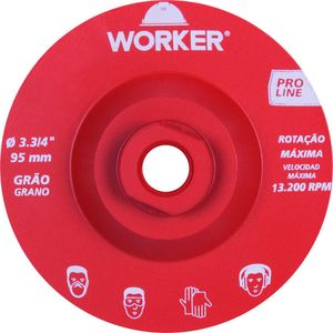 Rebolo Diamantado Liso 13.200rpm M14 95mm Grão 60 Worker