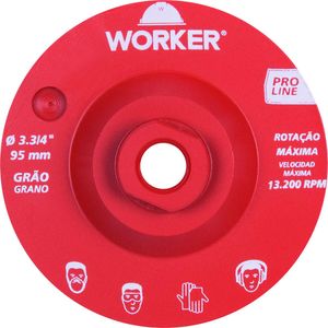 Rebolo Diamantado Liso 13.200rpm M14 95mm Grão 180 Worker