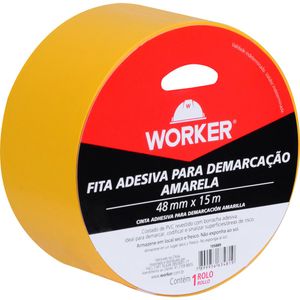Fita Adesiva para Demarcação 48mmx15m Amarela Worker