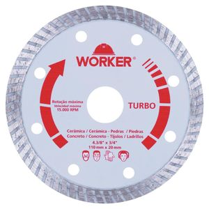 Disco Diamantado Turbo 4.3/8”x3/4” 110x20mm Worker