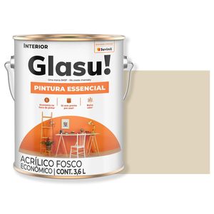 Tinta Acrílica Essencial Fosco Palha 3,6L Glasu!