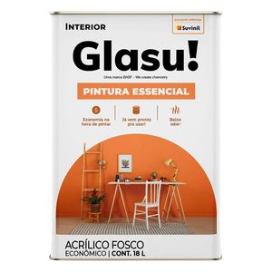 Tinta Acrílica Essencial Fosco Branco 18L da Suvinil Glasu!