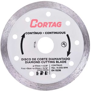 Disco Diamantado Contínuo 110mmX20mm Cortag