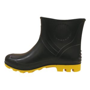 BOTA PVC PRETO/AMARELO CANO CURTO SEM FORRO GRENDENE