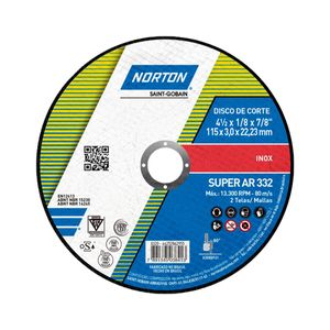 Disco de Corte Super Inox Ar 332 115x3,0mm Norton