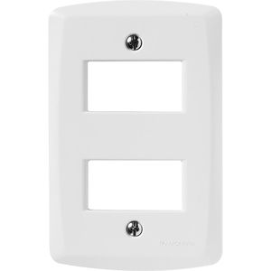 Placa 2 Postos Afastados 4x2 Lux² Branca Tramontina