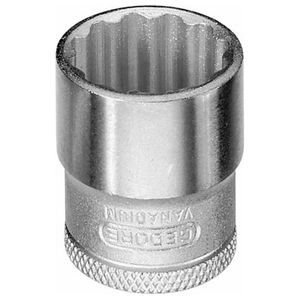 Soquete Estriado em Aço Vanádio 3/8" 30mm Gedore