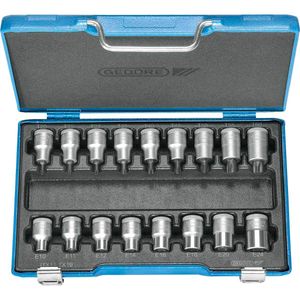 Jogo de Chaves Soquetes GTX com 17 Peças 1/2" Gedore