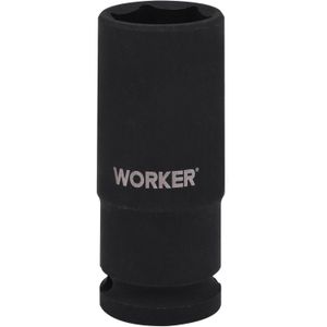 Soquete Sextavado De Impacto Longo Encaixe 1/2" 22mm Worker