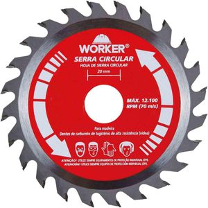 Disco de Serra Widea 6'' 24 Dentes 20mm Worker