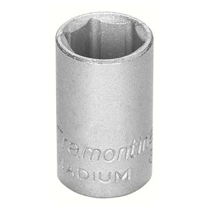 Soquete em Aço Cromo Vanádio Cromado 12mm 3/8" Tramontina