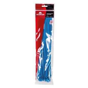 Abraçadeira Fixa Fácil Azul 3,6 x 250mm com 100 Peças Worker