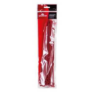 Abraçadeira de Nylon 3,6x250mm Vermelha 100 Peças Worker