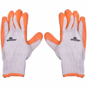 Luva Banhada em Látex Natural Laranja G Worker