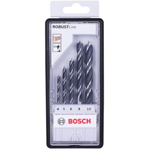 Jogo de Broca Para Madeira 3 Pontas Robust Line Bosch - 5 Peças