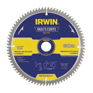 DISCO DE SERRA CIRCULAR 80 DENTES 10" 30MM MULTICORTE IRWIN