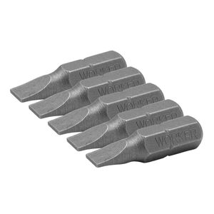 Bits Parafusadeira 1/4" Ponta Fenda 4x50,8mm 5 Peças Worker