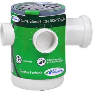 CAIXA SIFONADA REDONDA 100X150X50 CROMADA AMANCO