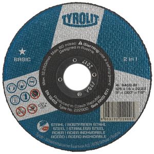DISCO CORTE AÇO TYROLIT 4.1/2X1/8X7/8 BASIC