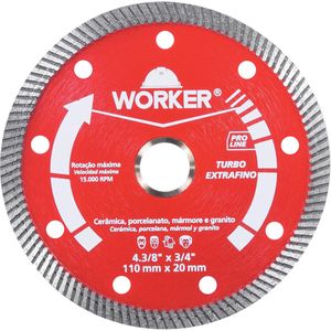 Disco de Corte Diamantado Turbo Extrafino 3/4" 1,2mm Worker