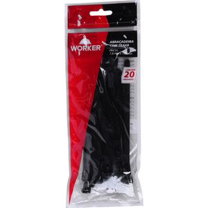 Abraçadeira Com Trava 150 x 7,6mm Preta 20 Peças Worker