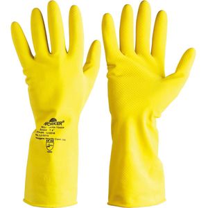 Luva de Látex Touch Antiderrapante Flocada Amarela Worker