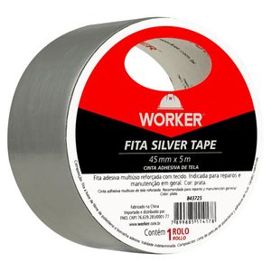 Fita Adesiva Silver Tape Multiuso 45mm Worker.