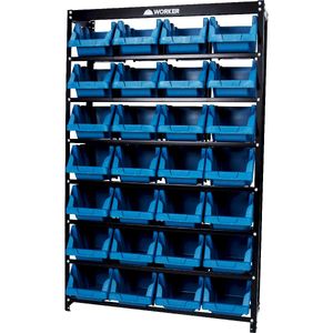 Estante Metálica com 28/7 Gavetas Azuis WORKER