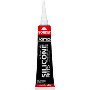 Silicone Acético Alta Temperatura Preto 50g Worker