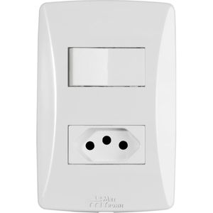 Interruptor Petra Simples com Tomada Branco 2P+T 20A Mectronic
