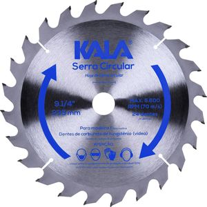 Disco Serra Circular 9.1/4" para Madeira 24 Dentes 5600rpm Kala