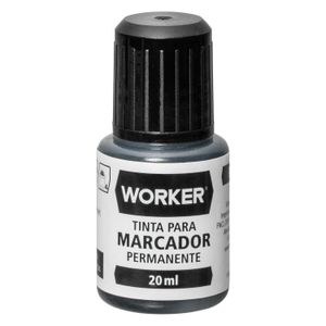 Tinta para Marcador Permanente Preto com 20Ml da Worker