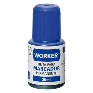 Tinta Marcador Permanente Azul com 20Ml da Worker