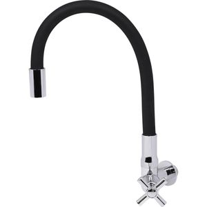 Torneira Bica Flexível Parede Gourmet Preta C66 Liege