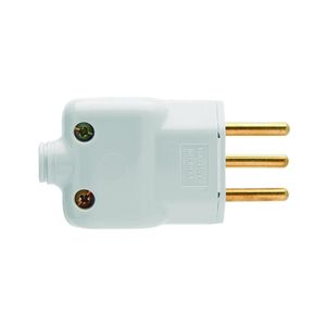 Plugue Macho 3 Pinos Prensa Cabo 10A Branco Ilumi