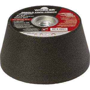 Rebolo Copo Cônico 4" Grão 120 Worker