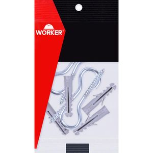 Gancho Bucha De Nylon 5,5mm x 70mm 04Pçs Worker