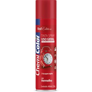 Tinta Spray Uso Geral na Cor Vermelho 400ml Chemicolor