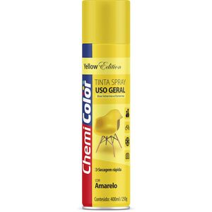Tinta Spray Uso Geral na Cor Amarelo 400ml Chemicolor