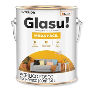 Tinta Acrílica Muda Fácil Fosco Paixão 3,6L Glasu!