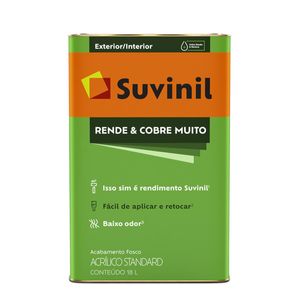 Tinta Acrílica Rende & Cobre Fosco Branca 18L Suvinil
